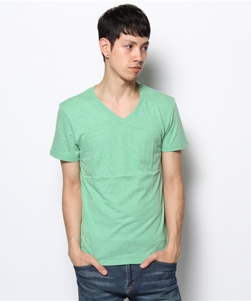 GIORDANO(ジョルダーノ)の「GIORDANO/コットンストレッチVネックT半袖(Tシャツ/カットソー・メンズ・ホワイト/ブラック/ヘザ-グレー/グリーン/ダークグリーン/ブルー/イエロー/ピンク/ワインレッド/オレンジ・SMALL/MEDIUM/LARGE/X-LARGE)」の6枚目の写真