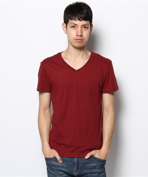 GIORDANO(ジョルダーノ)の「GIORDANO/コットンストレッチVネックT半袖(Tシャツ/カットソー・メンズ・ホワイト/ブラック/ヘザ-グレー/グリーン/ダークグリーン/ブルー/イエロー/ピンク/ワインレッド/オレンジ・SMALL/MEDIUM/LARGE/X-LARGE)」の10枚目の写真