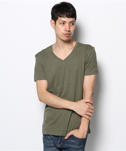 GIORDANO(ジョルダーノ)の「GIORDANO/コットンストレッチVネックT半袖(Tシャツ/カットソー・メンズ・ホワイト/ブラック/ヘザ-グレー/グリーン/ダークグリーン/ブルー/イエロー/ピンク/ワインレッド/オレンジ・SMALL/MEDIUM/LARGE/X-LARGE)」の5枚目の写真