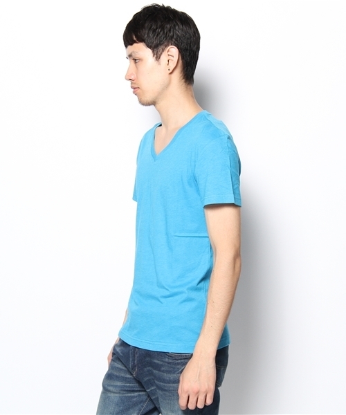 GIORDANO(ジョルダーノ)の「GIORDANO/コットンストレッチVネックT半袖(Tシャツ/カットソー・メンズ・ホワイト/ブラック/ヘザ-グレー/グリーン/ダークグリーン/ブルー/イエロー/ピンク/ワインレッド/オレンジ・SMALL/MEDIUM/LARGE/X-LARGE)」の12枚目の写真