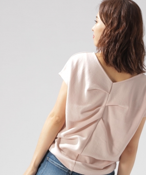 BAYFLOW（ベイフロー）の「2WAY Tシャツ（Tシャツ/カットソー・レディース・オフホワイト/ベビーピンク/チャコール/カーキ・MEDIUM/SMALL）」の4枚目の写真