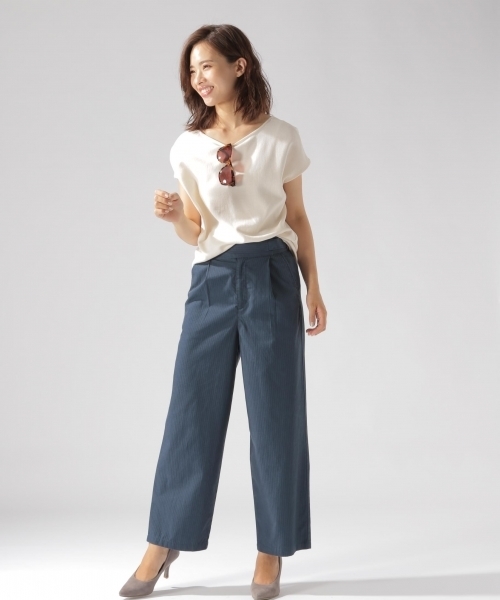 BAYFLOW（ベイフロー）の「2WAY Tシャツ（Tシャツ/カットソー・レディース・オフホワイト/ベビーピンク/チャコール/カーキ・MEDIUM/SMALL）」の7枚目の写真