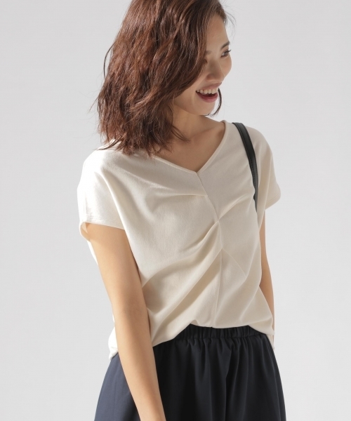 BAYFLOW（ベイフロー）の「2WAY Tシャツ（Tシャツ/カットソー・レディース・オフホワイト/ベビーピンク/チャコール/カーキ・MEDIUM/SMALL）」の13枚目の写真