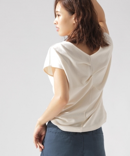 BAYFLOW（ベイフロー）の「2WAY Tシャツ（Tシャツ/カットソー・レディース・オフホワイト/ベビーピンク/チャコール/カーキ・MEDIUM/SMALL）」の16枚目の写真