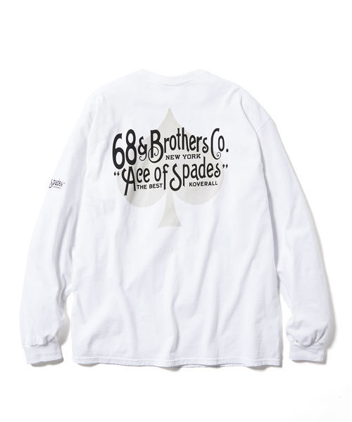 68&brothers（シックスティエイトアンドブラザーズ）の「L/S Tee "Ace"（Tシャツ/カットソー・メンズ・ホワイト/ブラック・MEDIUM/LARGE/X-LARGE/XX-LARGE）」の5枚目の写真