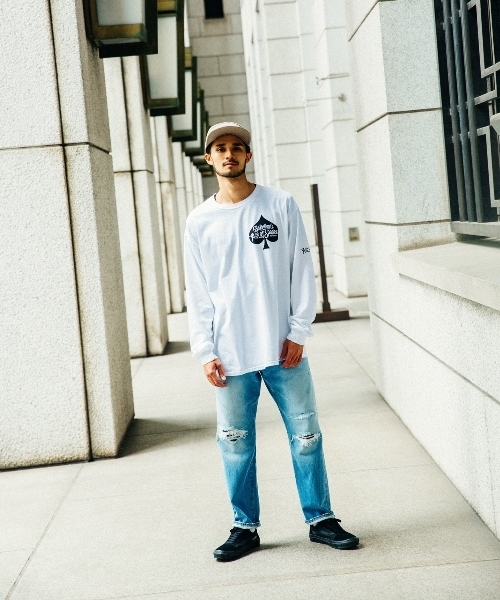 68&brothers（シックスティエイトアンドブラザーズ）の「L/S Tee "Ace"（Tシャツ/カットソー・メンズ・ホワイト/ブラック・MEDIUM/LARGE/X-LARGE/XX-LARGE）」の6枚目の写真