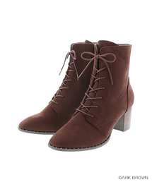 RANDA | 足にフィットするよう履き心地を追求/スタッズデザインレースアップショートブーツ(ブーツ)