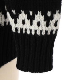 【新品同様】ドゥロワー ノルディック柄 ウール ニット 黒　1　Drawer Drawer（ドゥロワー）の「Drawer ウールカシミヤノルディックニット