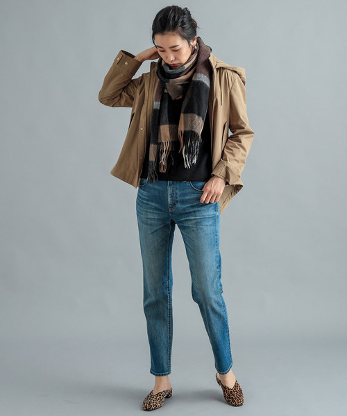 RIVE DROITE（リヴドロワ）の「ウールチェックストール（ストール/ショール・レディース・アイボリー/モカ/グレー/ダークブルー/ライトベージュ/ブラック/イエロー・FREE）」の8枚目の写真