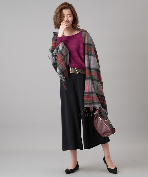 RIVE DROITE（リヴドロワ）の「ウールチェックストール（ストール/ショール・レディース・アイボリー/モカ/グレー/ダークブルー/ライトベージュ/ブラック/イエロー・FREE）」の22枚目の写真