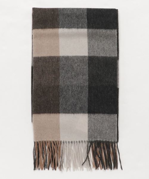 RIVE DROITE（リヴドロワ）の「ウールチェックストール（ストール/ショール・レディース・アイボリー/モカ/グレー/ダークブルー/ライトベージュ/ブラック/イエロー・FREE）」の17枚目の写真