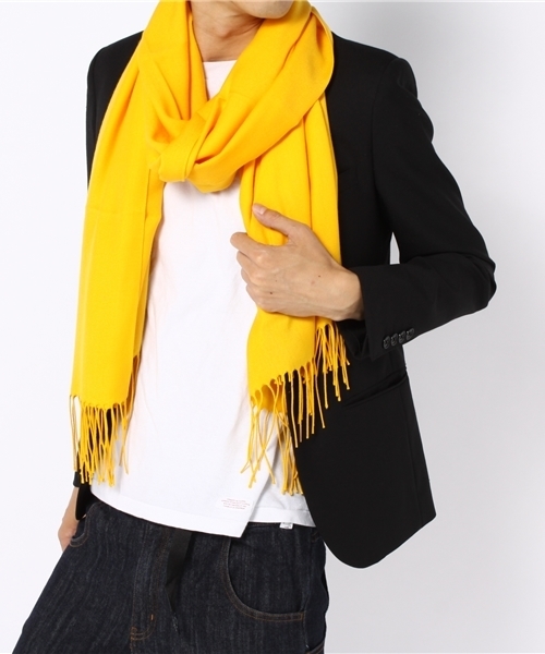 BEAUTY&YOUTH UNITED ARROWS（ビューティーアンドユースユナイテッドアローズ）の「BY ソリッド　カラーストール made in Italy◆（マフラー・メンズ・ブラック/ダークグレー/ワインレッド/ターコイズブルー/ネイビー/イエロー・ONE）」の7枚目の写真