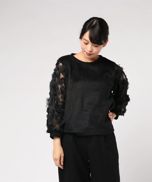 flower(フラワー)の「フルムーンスリーブトップ(その他トップス・レディース・ホワイト/ブラック・FREE)」の8枚目の写真