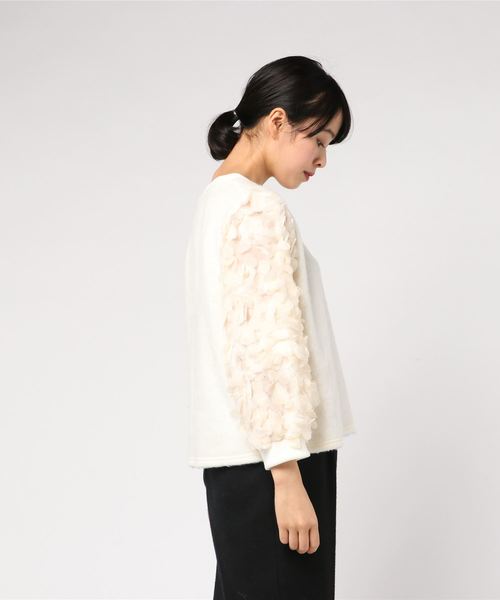 flower(フラワー)の「フルムーンスリーブトップ(その他トップス・レディース・ホワイト/ブラック・FREE)」の3枚目の写真