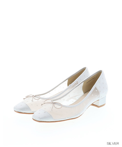 RANDA（ランダ）の「シースルードットスクエアトゥパンプス（パンプス・レディース・ブラック/ベージュ/シルバー・23/24/25/22/25.5/22.5/23.5/24.5）」の3枚目の写真