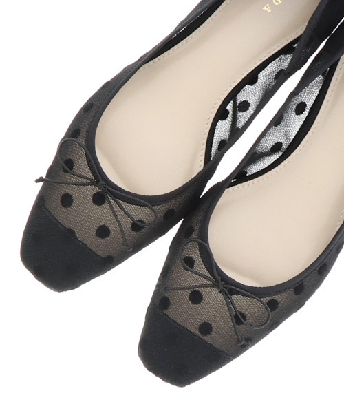 RANDA（ランダ）の「シースルードットスクエアトゥパンプス（パンプス・レディース・ブラック/ベージュ/シルバー・23/24/25/22/25.5/22.5/23.5/24.5）」の5枚目の写真
