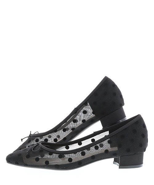 RANDA（ランダ）の「シースルードットスクエアトゥパンプス（パンプス・レディース・ブラック/ベージュ/シルバー・23/24/25/22/25.5/22.5/23.5/24.5）」の8枚目の写真