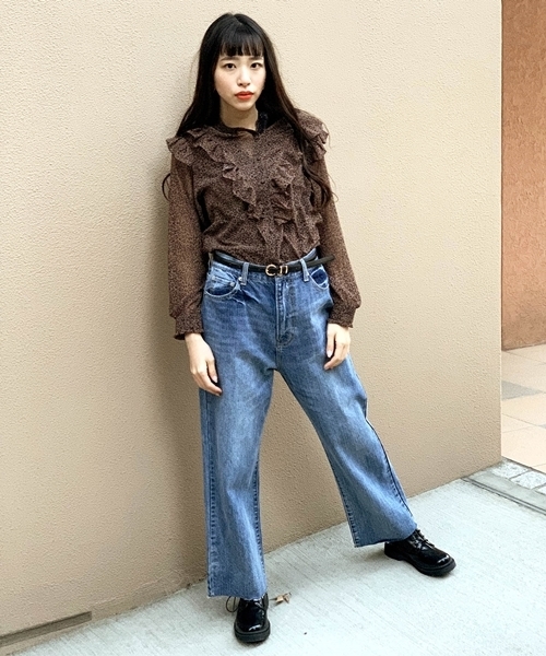 WEGO（ウィゴー）の「WEGO/【WEB限定】デニムストレートワイドパンツ（デニムパンツ・レディース・インディゴブルー/ダークインディゴブルー/ライトインディゴブルー・SMALL/MEDIUM/LARGE）」の6枚目の写真