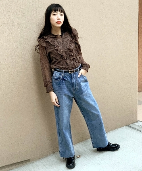 WEGO（ウィゴー）の「WEGO/【WEB限定】デニムストレートワイドパンツ（デニムパンツ・レディース・インディゴブルー/ダークインディゴブルー/ライトインディゴブルー・SMALL/MEDIUM/LARGE）」の7枚目の写真