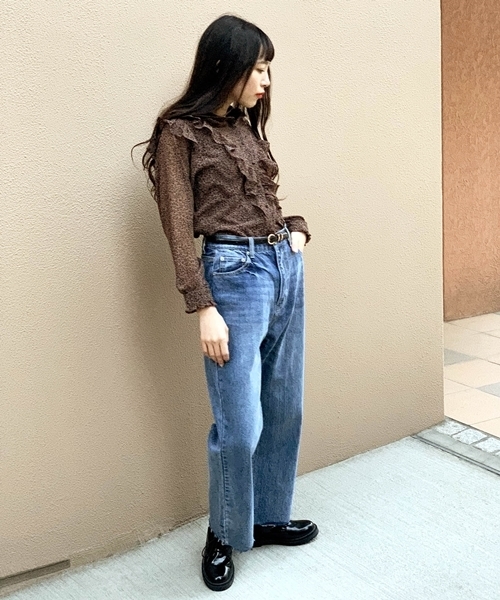 WEGO（ウィゴー）の「WEGO/【WEB限定】デニムストレートワイドパンツ（デニムパンツ・レディース・インディゴブルー/ダークインディゴブルー/ライトインディゴブルー・SMALL/MEDIUM/LARGE）」の8枚目の写真