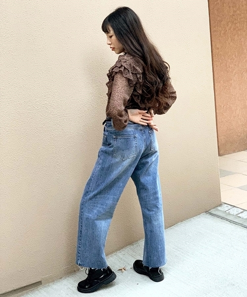 WEGO（ウィゴー）の「WEGO/【WEB限定】デニムストレートワイドパンツ（デニムパンツ・レディース・インディゴブルー/ダークインディゴブルー/ライトインディゴブルー・SMALL/MEDIUM/LARGE）」の15枚目の写真