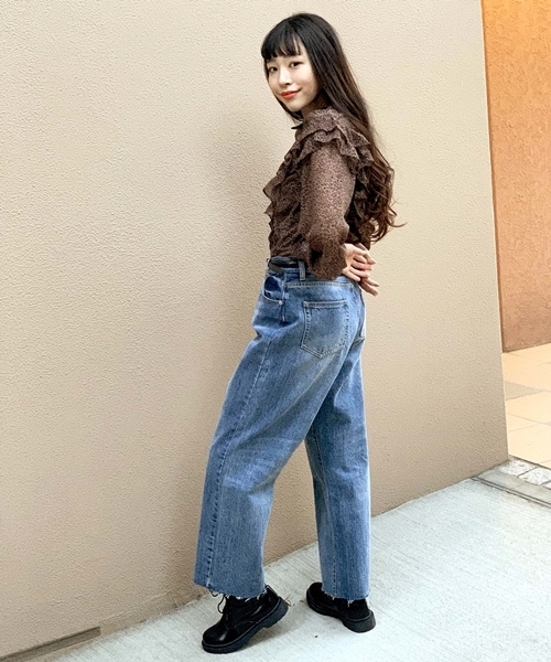 WEGO（ウィゴー）の「WEGO/【WEB限定】デニムストレートワイドパンツ（デニムパンツ・レディース・インディゴブルー/ダークインディゴブルー/ライトインディゴブルー・SMALL/MEDIUM/LARGE）」の16枚目の写真