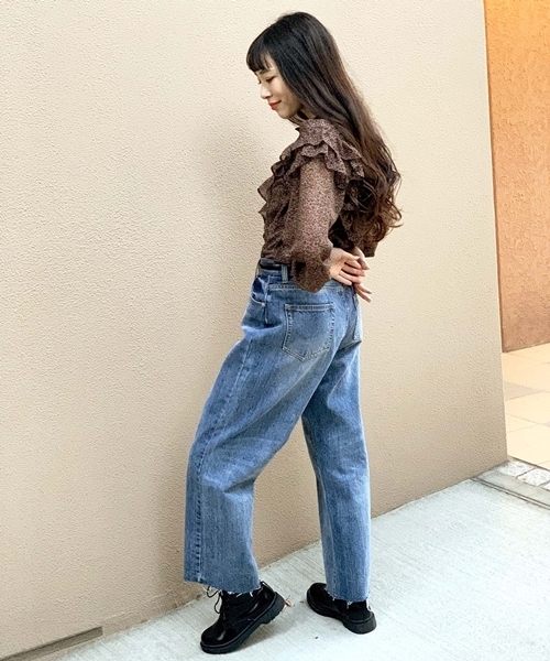 WEGO（ウィゴー）の「WEGO/【WEB限定】デニムストレートワイドパンツ（デニムパンツ・レディース・インディゴブルー/ダークインディゴブルー/ライトインディゴブルー・SMALL/MEDIUM/LARGE）」の17枚目の写真