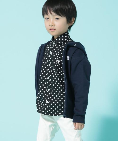 coen(コーエン)の「【coen キッズ / ジュニア】CVC裏毛ジップパーカー(パーカー・キッズ・グレー/ネイビー・140/150/120/100/110/130)」の2枚目の写真