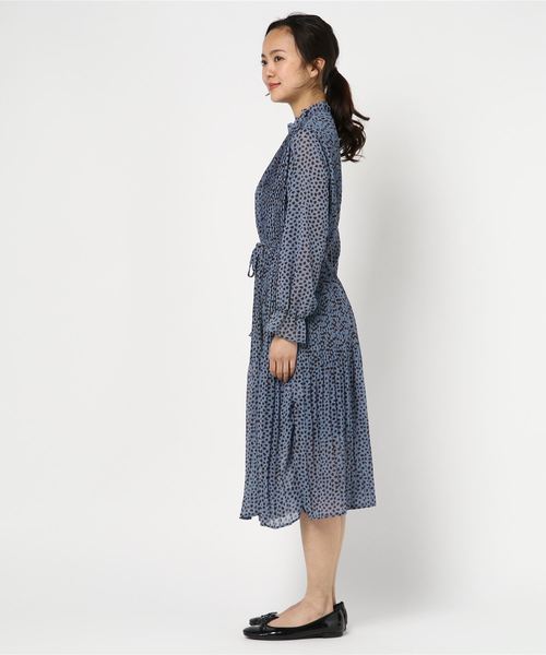 LUGG NAGG(ラグナグ)の「【Jewelobe/ ジュエローブ】スタンドフリルネックプリーツワンピース(ワンピース・レディース・パープル/ピンク/ブラック/ホワイト/ブルー・FREE)」の10枚目の写真