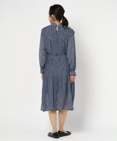 LUGG NAGG(ラグナグ)の「【Jewelobe/ ジュエローブ】スタンドフリルネックプリーツワンピース(ワンピース・レディース・パープル/ピンク/ブラック/ホワイト/ブルー・FREE)」の8枚目の写真