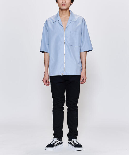 PORTVEL（ポートヴェル）の「＜PORTVEL＞ O/COLLAR SHT/ジップシャツ（シャツ/ブラウス・メンズ・ライトブルー/ブラック・2/3）」の13枚目の写真