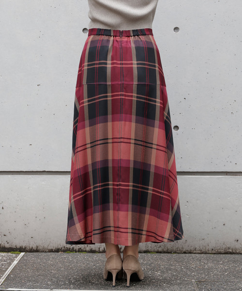 Liesse（リエス）の「チェックフレアースカート（スカート・レディース・ボルドー/キャメル・S/M）」の7枚目の写真