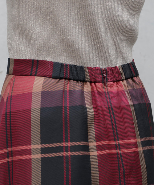 Liesse（リエス）の「チェックフレアースカート（スカート・レディース・ボルドー/キャメル・S/M）」の8枚目の写真