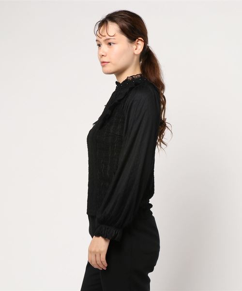axes femme（アクシーズファム）の「ストライプレースＰＯ（Tシャツ/カットソー・レディース・キナリ/グレー/ブラック・MEDIUM）」の4枚目の写真