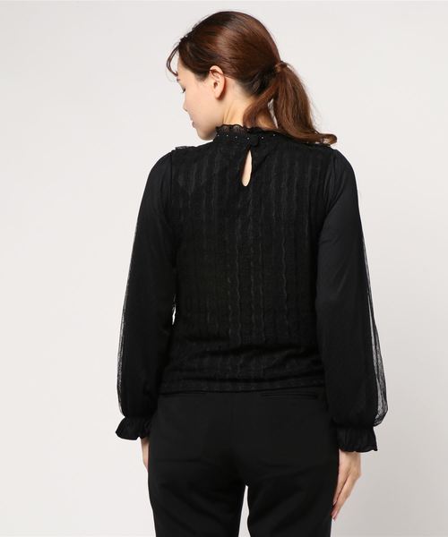 axes femme（アクシーズファム）の「ストライプレースＰＯ（Tシャツ/カットソー・レディース・キナリ/グレー/ブラック・MEDIUM）」の5枚目の写真