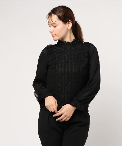 axes femme（アクシーズファム）の「ストライプレースＰＯ（Tシャツ/カットソー・レディース・キナリ/グレー/ブラック・MEDIUM）」の7枚目の写真