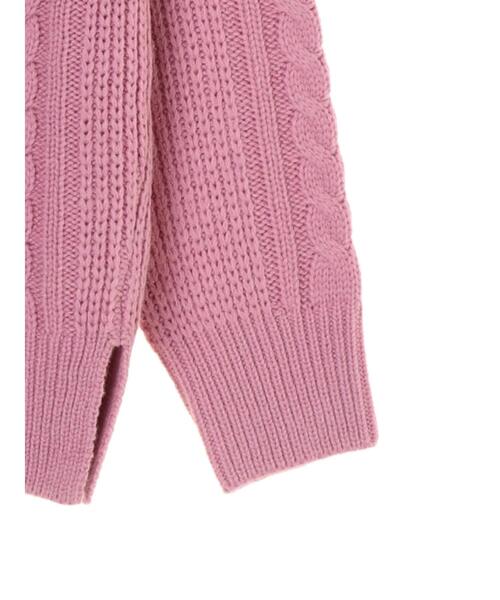 AMERICAN HOLIC（アメリカンホリック）の「ハイネックケーブルニットプルオーバー ＊（ニット/セーター・レディース・ネイビー/ピンク/グリーン/アイボリー/ダークグレー/マスタード・M/L）」の14枚目の写真