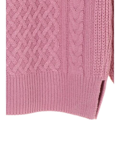 AMERICAN HOLIC（アメリカンホリック）の「ハイネックケーブルニットプルオーバー ＊（ニット/セーター・レディース・ネイビー/ピンク/グリーン/アイボリー/ダークグレー/マスタード・M/L）」の13枚目の写真