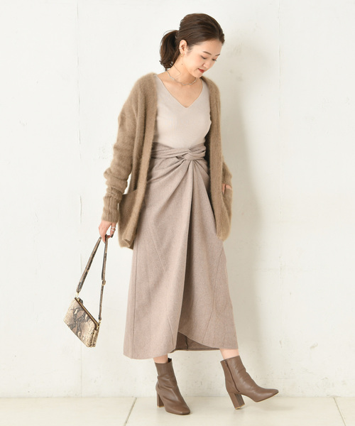 DouDou（ドゥドゥ）の「フェレットカーディガン（カーディガン/ボレロ・レディース・モカ/ベージュ/サックスブルー/ラベンダー・FREE）」の5枚目の写真