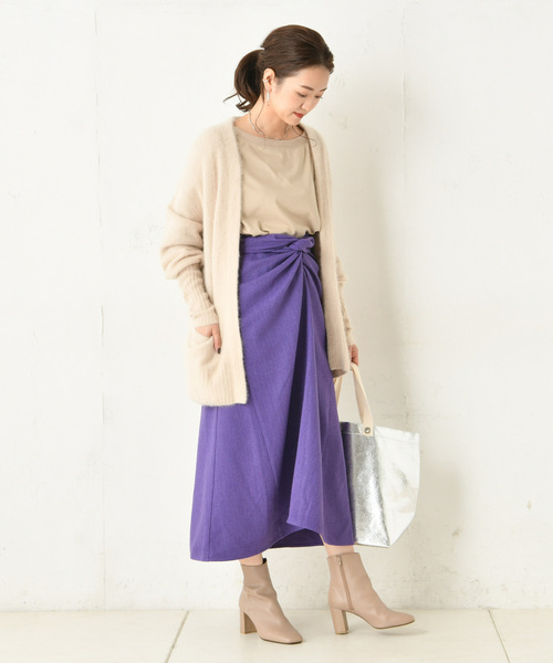 DouDou（ドゥドゥ）の「フェレットカーディガン（カーディガン/ボレロ・レディース・モカ/ベージュ/サックスブルー/ラベンダー・FREE）」の8枚目の写真