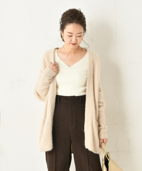 DouDou（ドゥドゥ）の「フェレットカーディガン（カーディガン/ボレロ・レディース・モカ/ベージュ/サックスブルー/ラベンダー・FREE）」の9枚目の写真