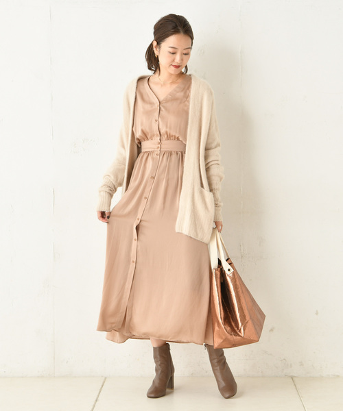 DouDou（ドゥドゥ）の「フェレットカーディガン（カーディガン/ボレロ・レディース・モカ/ベージュ/サックスブルー/ラベンダー・FREE）」の10枚目の写真