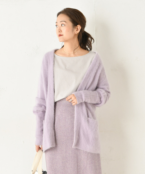 DouDou（ドゥドゥ）の「フェレットカーディガン（カーディガン/ボレロ・レディース・モカ/ベージュ/サックスブルー/ラベンダー・FREE）」の20枚目の写真