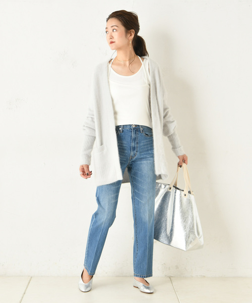 DouDou（ドゥドゥ）の「フェレットカーディガン（カーディガン/ボレロ・レディース・モカ/ベージュ/サックスブルー/ラベンダー・FREE）」の12枚目の写真