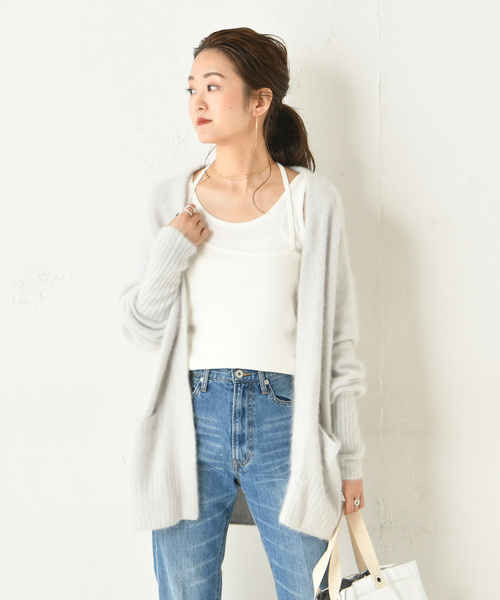 DouDou（ドゥドゥ）の「フェレットカーディガン（カーディガン/ボレロ・レディース・モカ/ベージュ/サックスブルー/ラベンダー・FREE）」の13枚目の写真