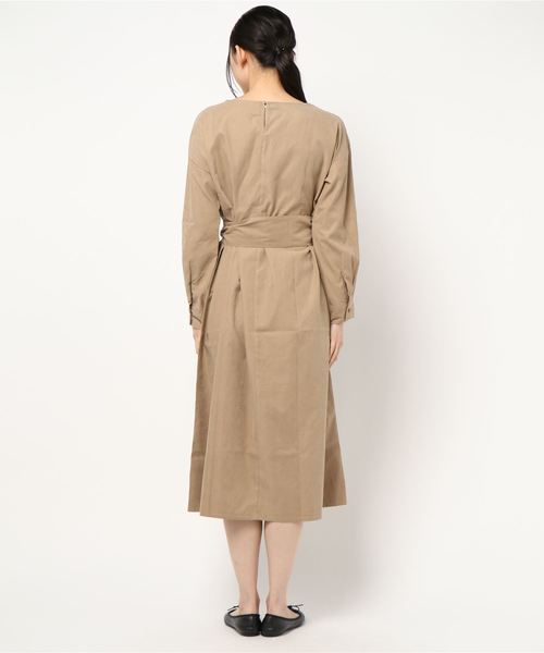 STYLEBLOCK（スタイルブロック）の「ウエストリボンワンピース（ワンピース・レディース・ブラック/ベージュ/ブラウン・M）」の4枚目の写真