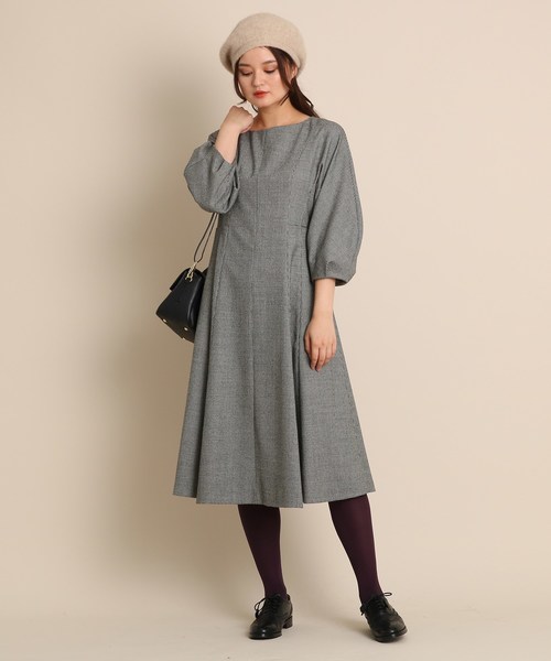 セール ワンピース サキソニーチェックワンピース ワンピース Anatelier アナトリエ のファッション