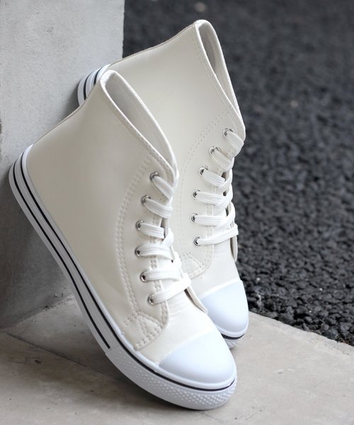 AAA+（サンエープラス）の「AAA / ハイカットレースアップローテクスニーカー(2330)（スニーカー・レディース・ホワイト/ライトブルー/ブルー系その他3/ブラック系その他2/ブルー系その他2/ワイン/キナリ/レッド系その他/チェック/グレー系その他/ブルー系その他/ホワイト系その他/ブラック系その他/ブラック×ブラック/イエロー/オレンジ/ピンク/シルバー/カーキ/グレー/レッド/ブラウン/ブラック/ネイビー/ベージュ/グリーン・44/40/38/42/36/34/30/28/32）」の2枚目の写真