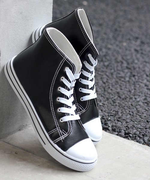 AAA+（サンエープラス）の「AAA / ハイカットレースアップローテクスニーカー(2330)（スニーカー・レディース・ホワイト/ライトブルー/ブルー系その他3/ブラック系その他2/ブルー系その他2/ワイン/キナリ/レッド系その他/チェック/グレー系その他/ブルー系その他/ホワイト系その他/ブラック系その他/ブラック×ブラック/イエロー/オレンジ/ピンク/シルバー/カーキ/グレー/レッド/ブラウン/ブラック/ネイビー/ベージュ/グリーン・44/40/38/42/36/34/30/28/32）」の7枚目の写真
