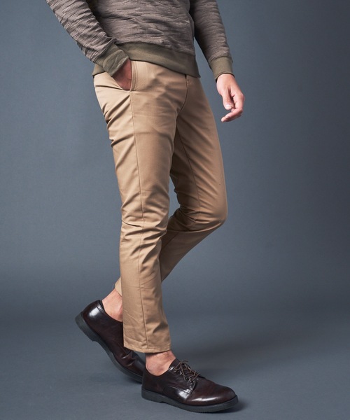 Magine（マージン）の「T/C CHINO TAPERED ANCLE NO-P PANTS：チノ テーパード アンクルNO-Pパンツ（チノパンツ・メンズ・ブラック/ベージュ/ブラウン/グレー・44/46/48）」の14枚目の写真